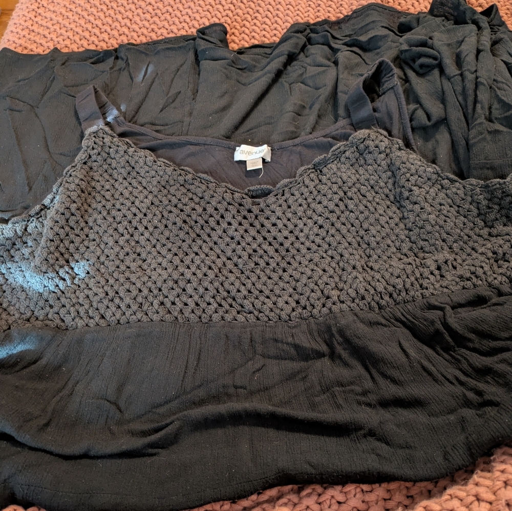 Black Textured Sleeveless Dress